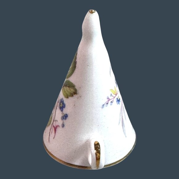 Vintage Porcelain Candle Snuffer Victorian Pink Roses Floral Design 2" Dresser - Picture 3 of 6